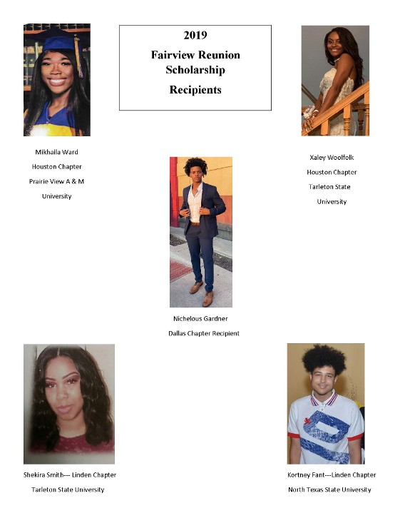 2019 Martha Jean Coleman-Allen Scholarship Recipients