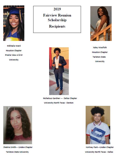 2019 Scholarship Recipients